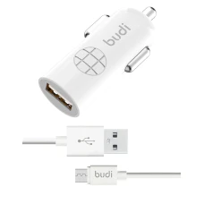 SEFIS Autoladegerät 12W 2,4A 5V mit Micro-USB-Kabel 1,2m weiß