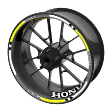 SEFIS Satz farbiger Felgenaufkleber EASY Honda gelb