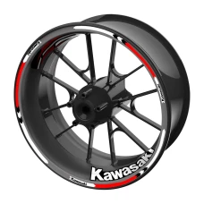 SEFIS Satz farbiger Felgenaufkleber EASY Kawasaki rot