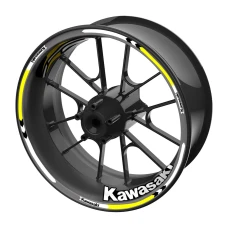 SEFIS Satz farbiger Felgenaufkleber EASY Kawasaki gelb
