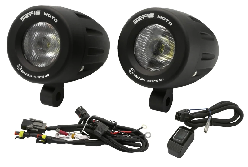 SEFIS Adventure universelle LED-Zusatzleuchten 20W mit Verkabelung  Kawasaki Versys für Motorrad