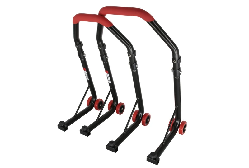 SEFIS D18 Motorradständer Set Vorder- und Hinterrad - rot 