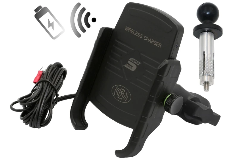 SEFIS EW 2 Telefonhalter mit kabelloser Aufladung für den Lenkkopf für Motorrad