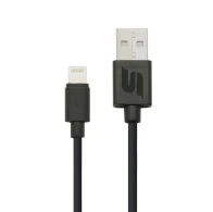 SEFIS Lade- und Datenkabel mit USB-A und Lightning-Anschlüssen 29 cm schwarz