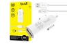 SEFIS Autoladegerät 12W 2,4A 5V mit Micro-USB-Kabel 1,2m weiß für das Auto
