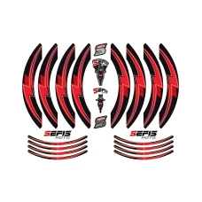 SEFIS PREMIUM ST 1 zweiteilige Felgenaufkleber - rot SEFIS PREMIUM ST 1 zweiteilige Felgenaufkleber - rot