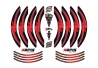 SEFIS PREMIUM ST 1 zweiteilige Felgenaufkleber - rot für Motorrad