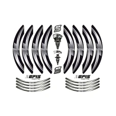 SEFIS PREMIUM ST 1 zweiteilige Felgenaufkleber - grau SEFIS PREMIUM ST 1 zweiteilige Felgenaufkleber - grau