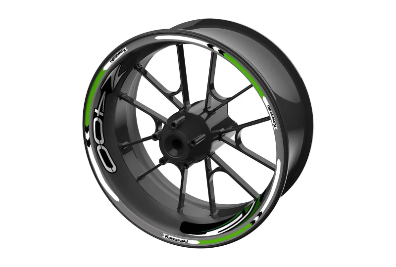 SEFIS Satz farbiger Felgenaufkleber EASY Kawasakii Z400 grün für Motorrad