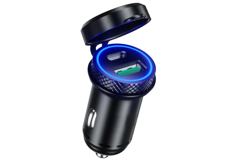 SEFIS Z6 2x USB-Buchse - Autoladegerät 30W QC 3.0 USB-A und USB-C Metall 