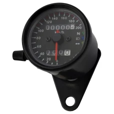 SEFIS mechanischer analoger Tachometer für Motorräder Retro 200 schwarz