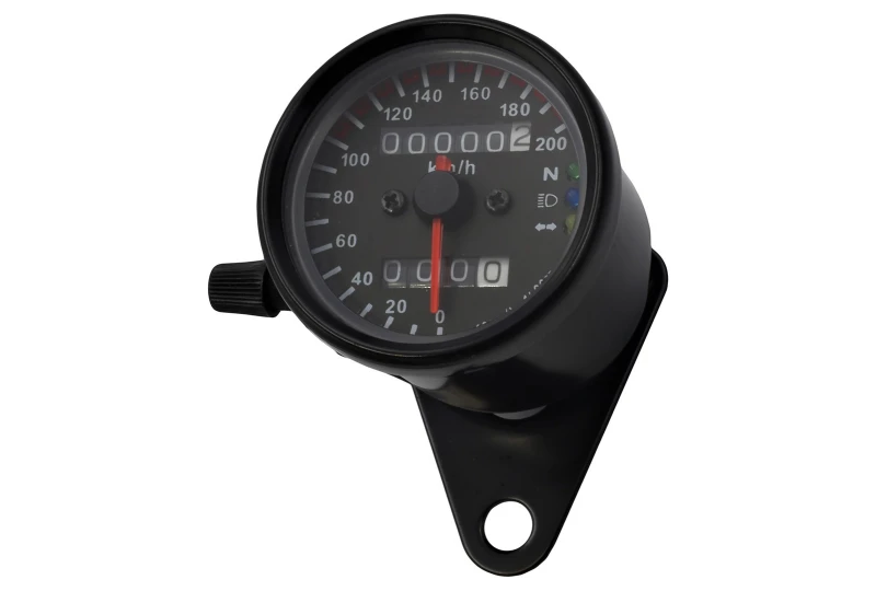 SEFIS mechanischer analoger Tachometer für Motorräder Retro 200 schwarz