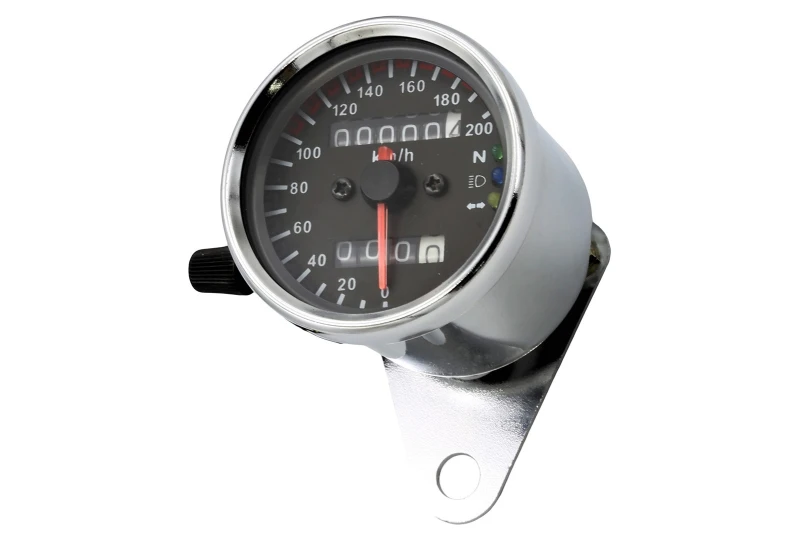 SEFIS mechanischer analoger Tachometer für Motorräder Retro 200 chrom