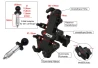 SEFIS Spine S Telefonhalter für den Lenkkopf mit Anti-Shock-Adapter für Motorrad