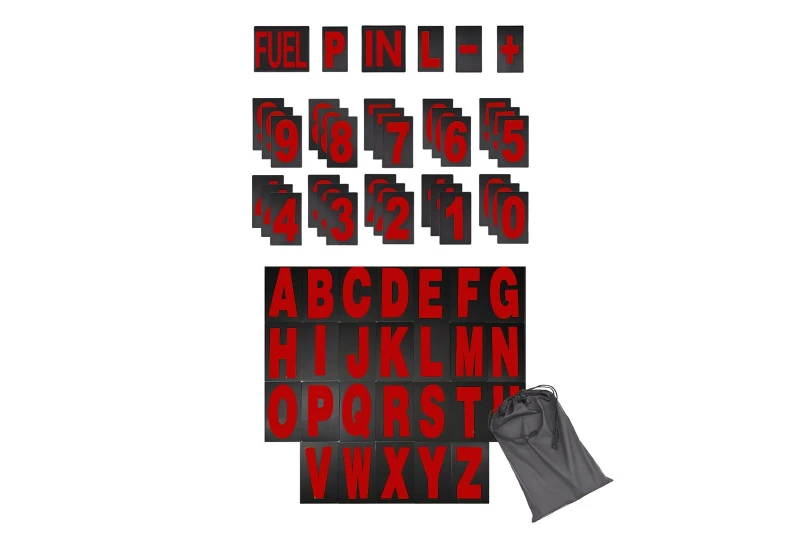 SEFIS Tabellen des Alphabets und der Zahlen für die Boxentafel rot 